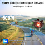 EDYELL C9 MOTORCYCLE BLUETOOTH INTERCOM HEADSET,600M TALKBACK DISTANCE,WIRELESS 50MM EARPHONE HELMET BLUETOOTH,IPX6 WATERPROOF