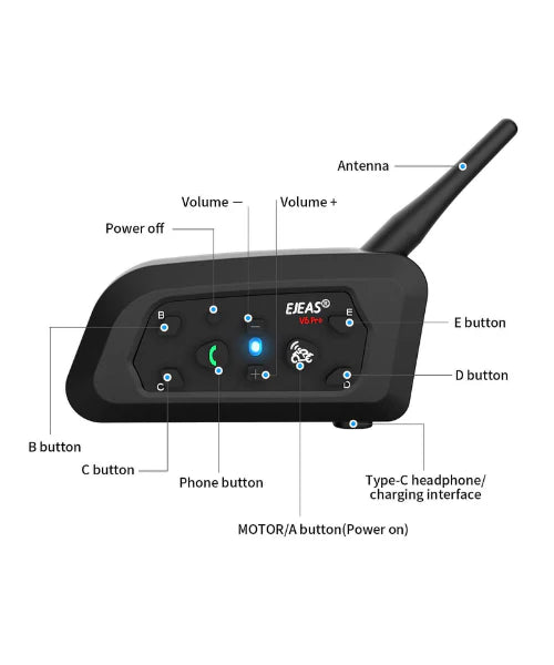 EJEAS VNETPHONE V6 PRO+ BLUETOOTH INTERCOM