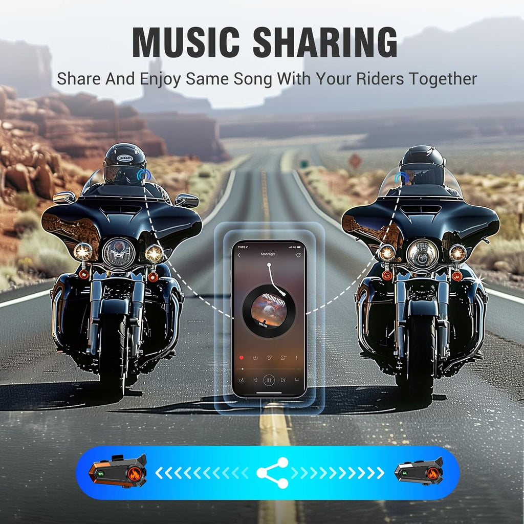 EDYELL C9 MOTORCYCLE BLUETOOTH INTERCOM HEADSET,600M TALKBACK DISTANCE,WIRELESS 50MM EARPHONE HELMET BLUETOOTH,IPX6 WATERPROOF
