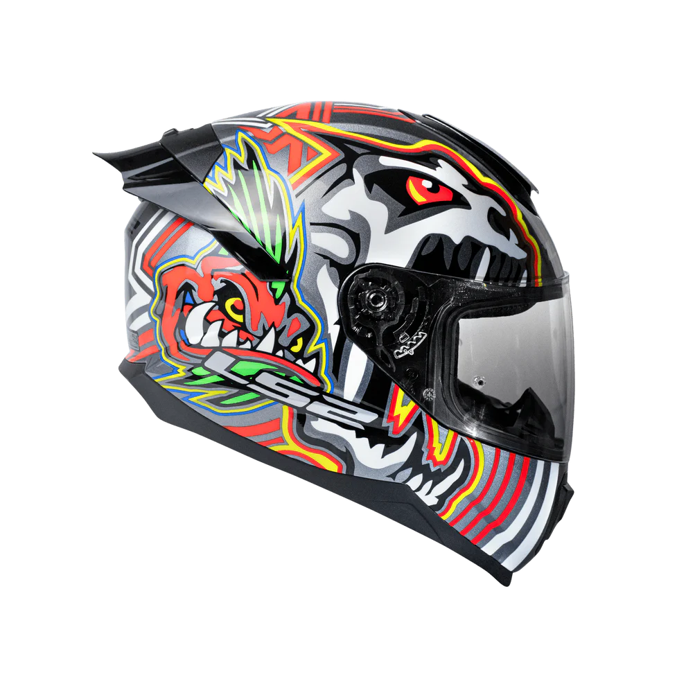 LS 2 FLASH GROWL GLOW IN DARK FULL FACE RIDING HELMET
