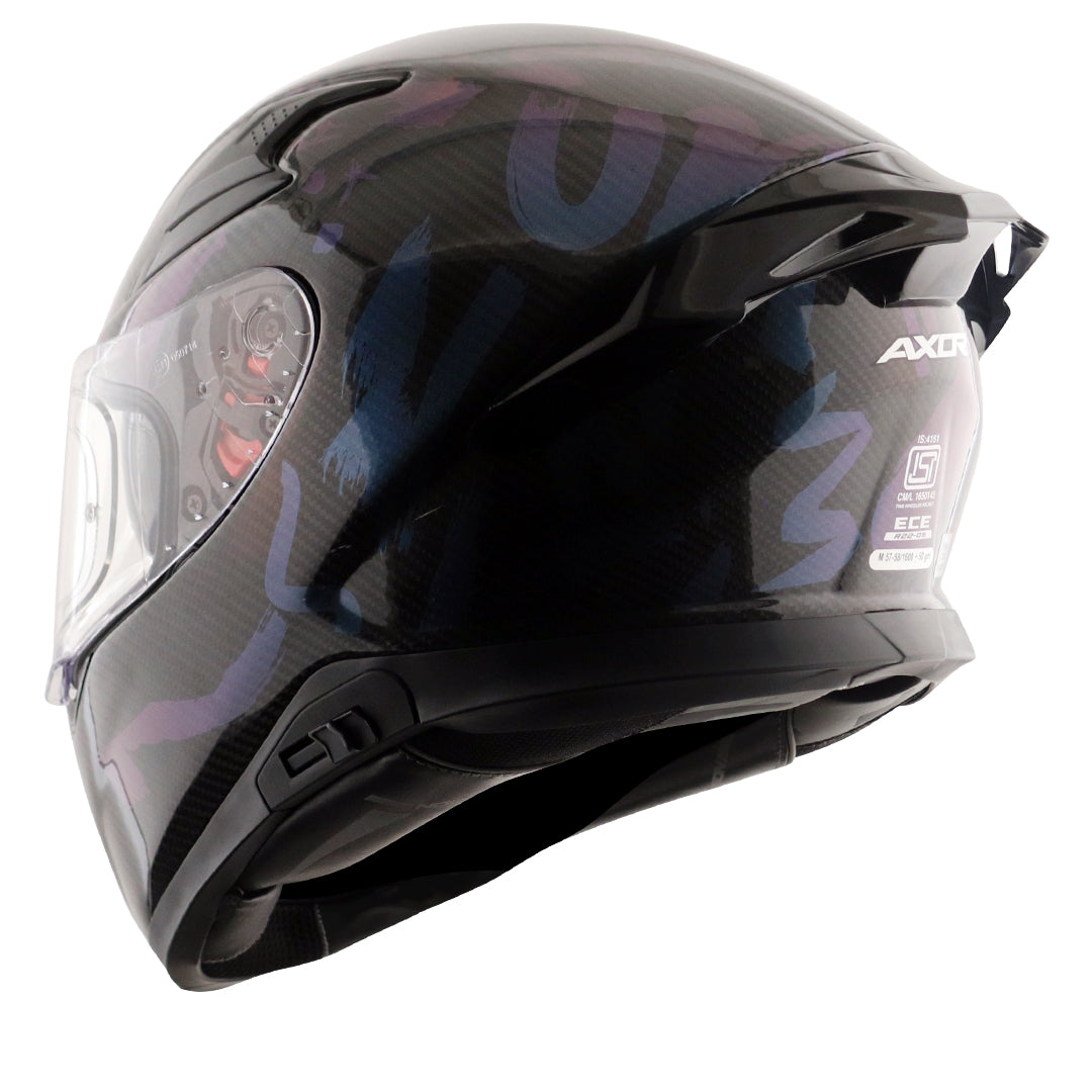 AXOR APEX WEAVED SMALL CHECKERED CARBON FIBER FULL FACE  HELMET
