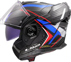LS2 FF901 ADVANT X CARBON FUTURE II GLOSS WHITE BLUE MODULAR HELMET