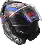 LS2 FF901 ADVANT X CARBON FUTURE II GLOSS WHITE BLUE MODULAR HELMET