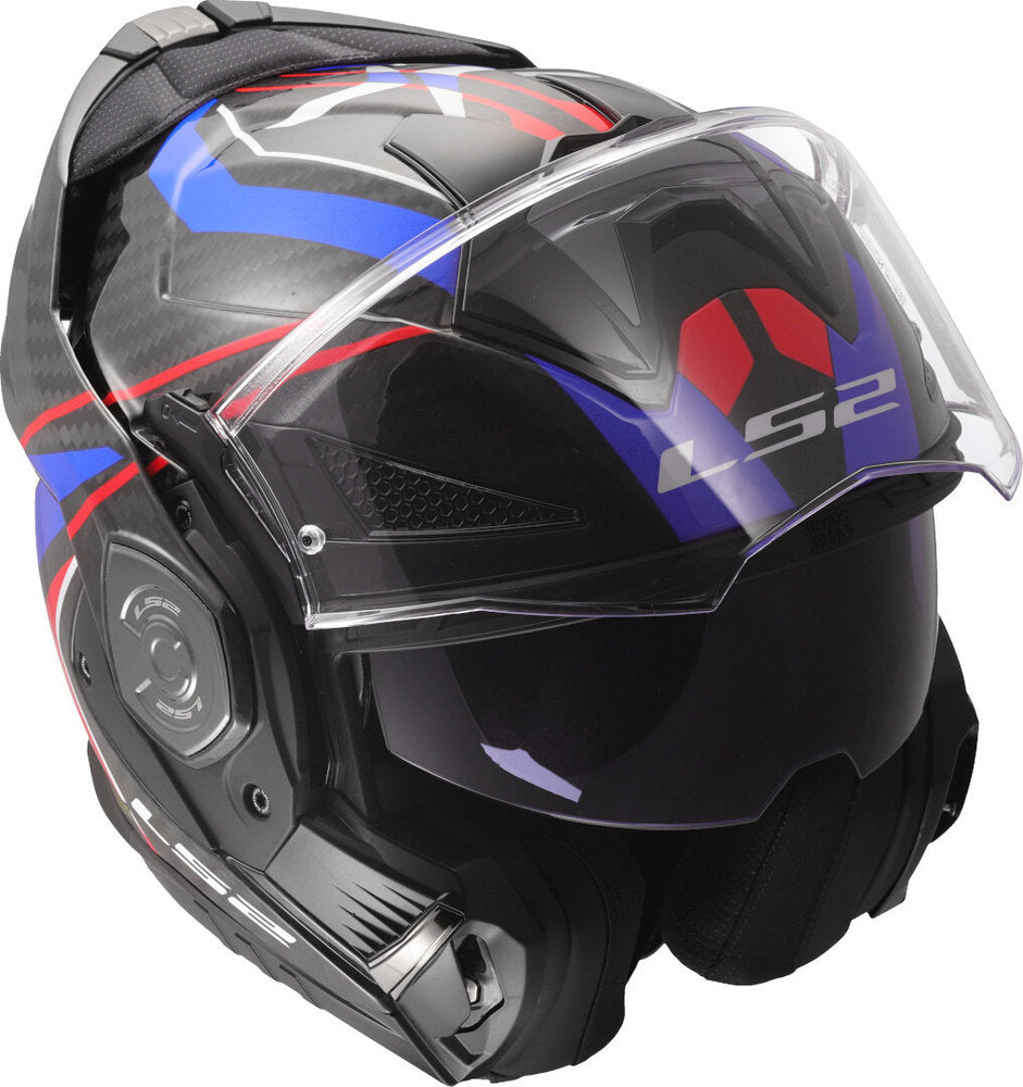 LS2 FF901 ADVANT X CARBON FUTURE II GLOSS WHITE BLUE MODULAR HELMET