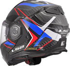 LS2 FF901 ADVANT X CARBON FUTURE II GLOSS WHITE BLUE MODULAR HELMET