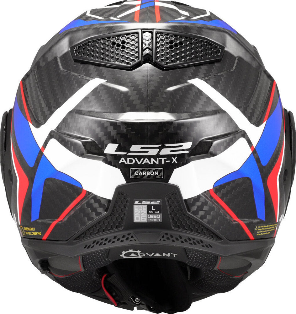 LS2 FF901 ADVANT X CARBON FUTURE II GLOSS WHITE BLUE MODULAR HELMET