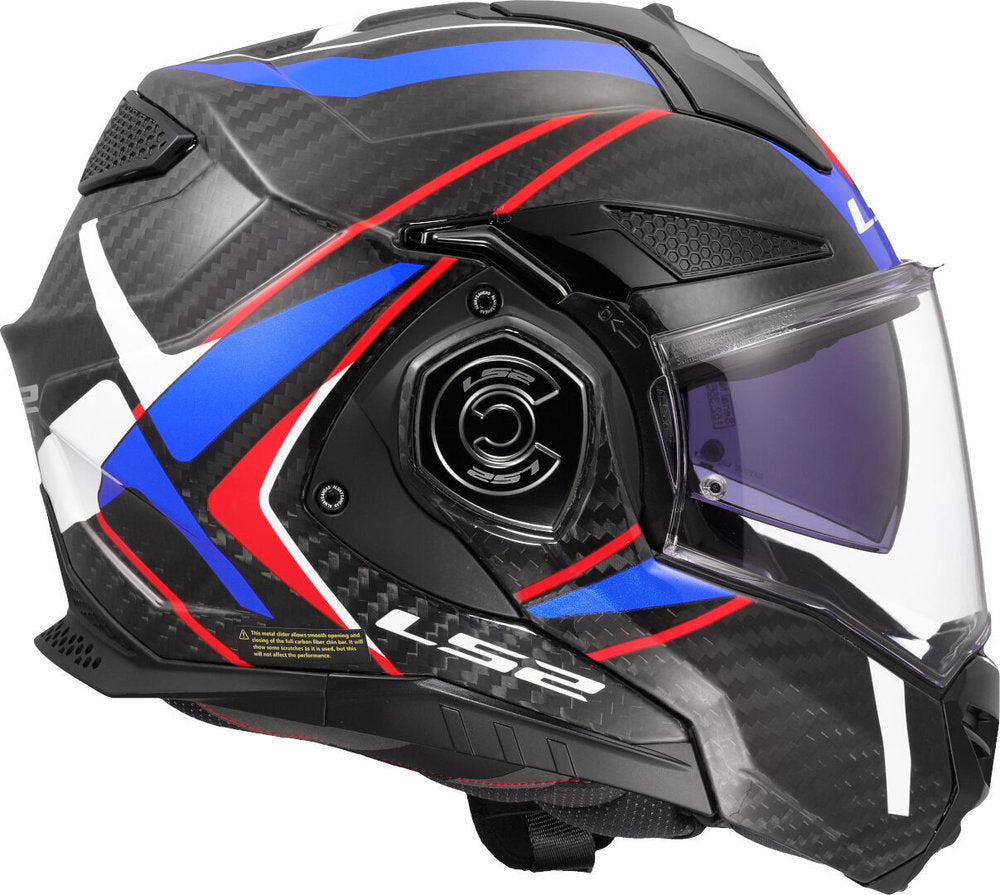LS2 FF901 ADVANT X CARBON FUTURE II GLOSS WHITE BLUE MODULAR HELMET