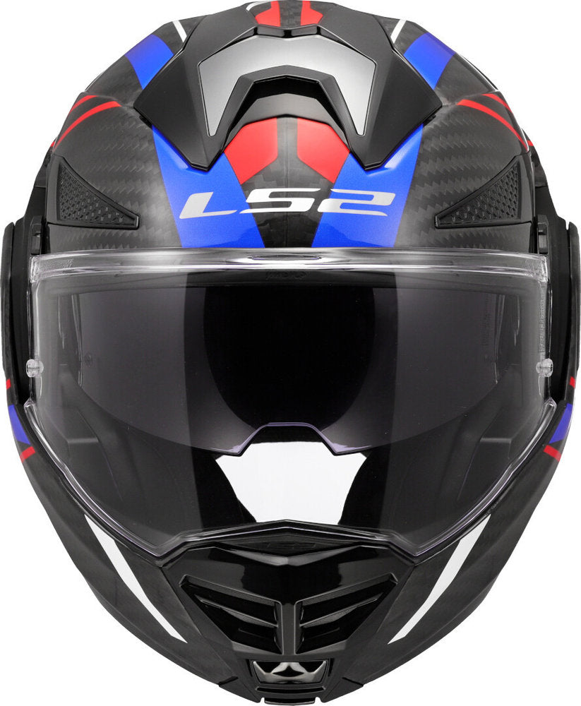 LS2 FF901 ADVANT X CARBON FUTURE II GLOSS WHITE BLUE MODULAR HELMET