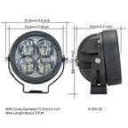 HJG 4 LED 80W ROUND CREE FOGLIGHT FOGLAMP WITH YELLOW COVER 80W 4 LED HJG 80W 4 LED CAR ACCESSORIES LED HEADLIGHTS LIGHTS LED FOG LIGHTS FOR MOTORCYCLE CAR SUV LIGHTS, SET OF 2 WITH WIRING HARNESS KIT HJG 4 LED ROUND 80W