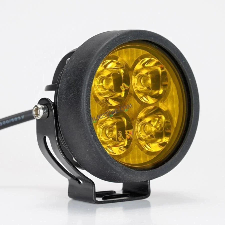 HJG 4 LED 80W ROUND CREE FOGLIGHT FOGLAMP WITH YELLOW COVER 80W 4 LED HJG 80W 4 LED CAR ACCESSORIES LED HEADLIGHTS LIGHTS LED FOG LIGHTS FOR MOTORCYCLE CAR SUV LIGHTS, SET OF 2 WITH WIRING HARNESS KIT HJG 4 LED ROUND 80W