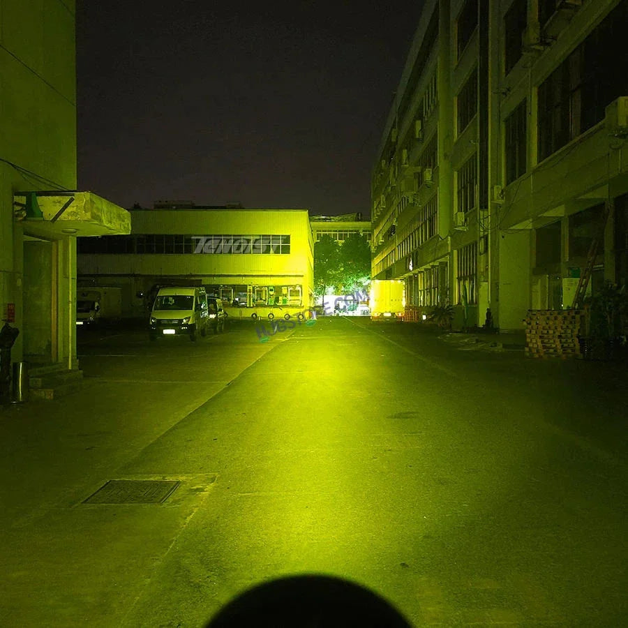 HJG 4 LED 80W ROUND CREE FOGLIGHT FOGLAMP WITH YELLOW COVER 80W 4 LED HJG 80W 4 LED CAR ACCESSORIES LED HEADLIGHTS LIGHTS LED FOG LIGHTS FOR MOTORCYCLE CAR SUV LIGHTS, SET OF 2 WITH WIRING HARNESS KIT HJG 4 LED ROUND 80W
