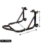 Dismantlable Rear Paddock Stand With 360 Rotation &amp; Skate Wheels (Bike Wt upto: 280 kgs) - Black