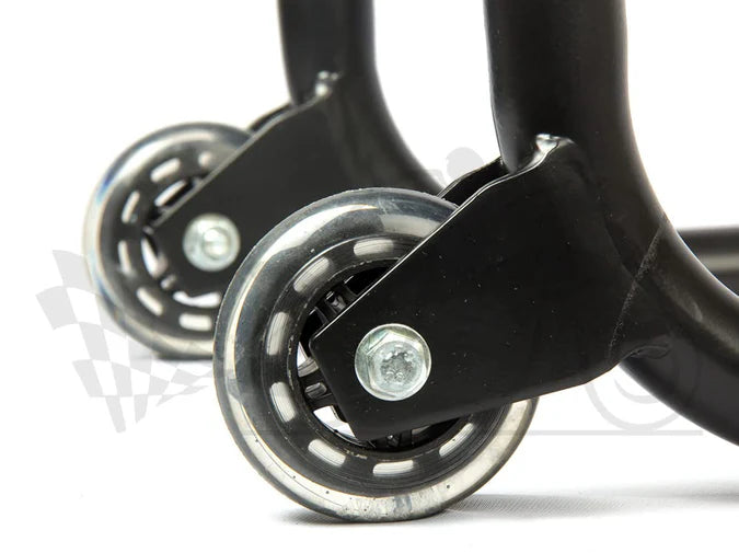 Dismantlable Rear Paddock Stand With 360 Rotation &amp; Skate Wheels (Bike Wt upto: 280 kgs) - Black