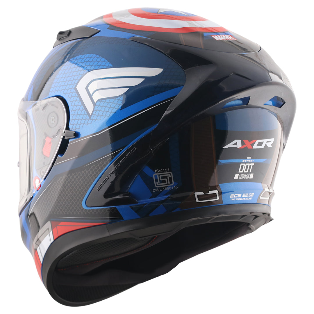 AXOR STREET MARVEL CAPTAIN AMERICA FULL FACE HELMET