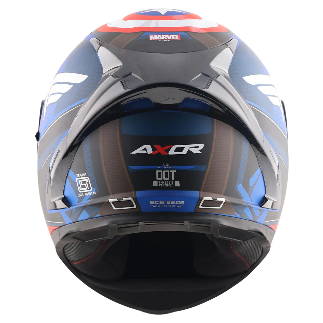 AXOR STREET MARVEL CAPTAIN AMERICA FULL FACE HELMET