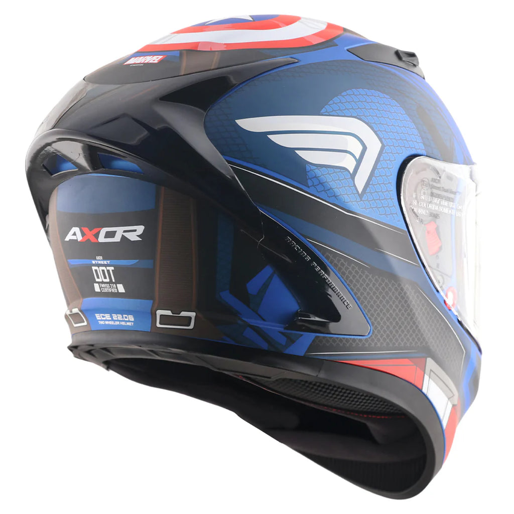 AXOR STREET MARVEL CAPTAIN AMERICA FULL FACE HELMET