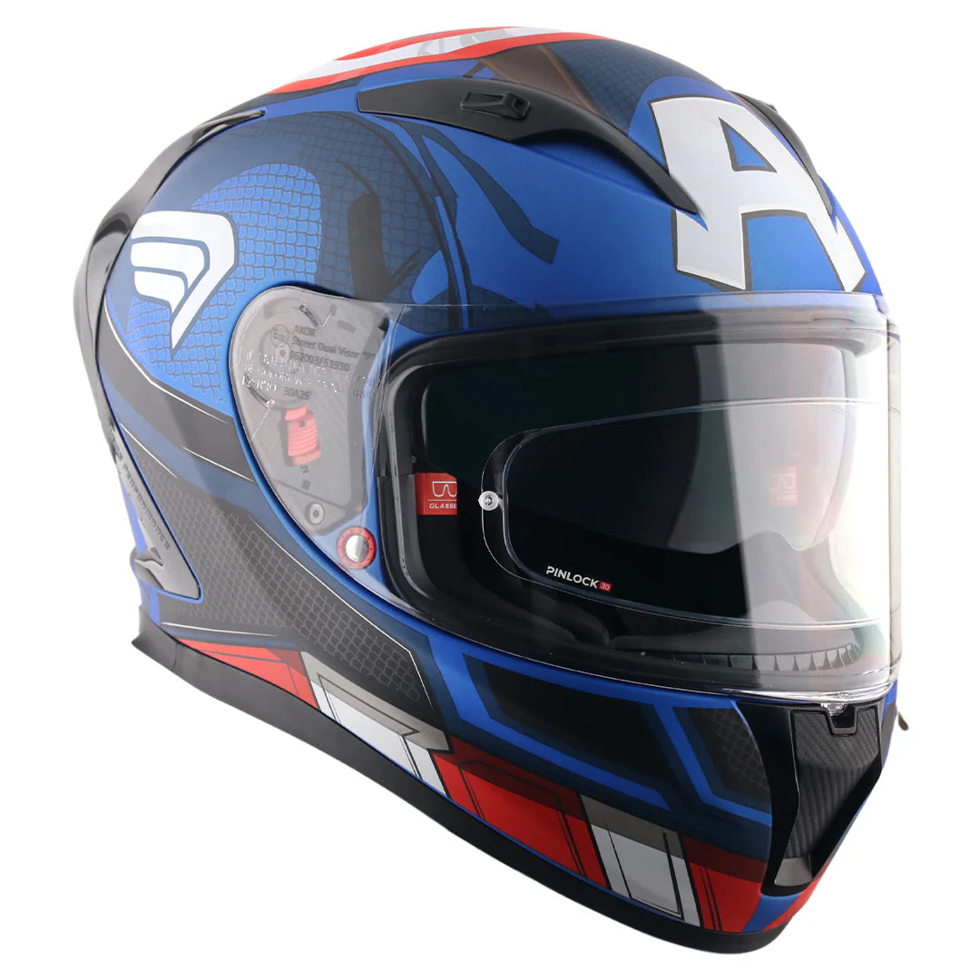 AXOR STREET MARVEL CAPTAIN AMERICA FULL FACE HELMET