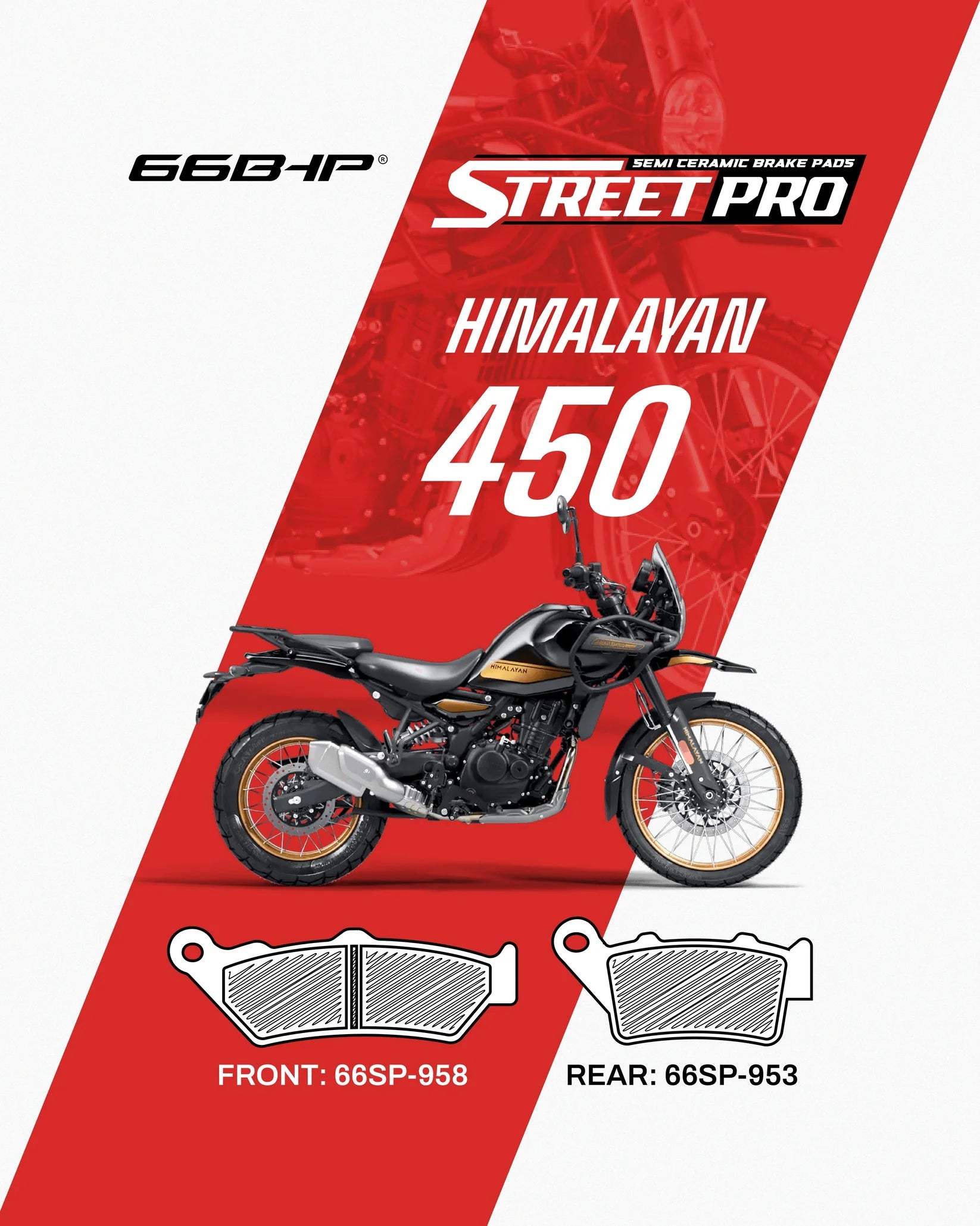 STREET PRO SEMI CERAMIC BRAKE PADS | ROYAL ENFIELD HIMALAYAN 450