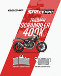 STREET PRO SEMI CERAMIC BRAKE PADS | TRIUMPH SCRAMBLER 400