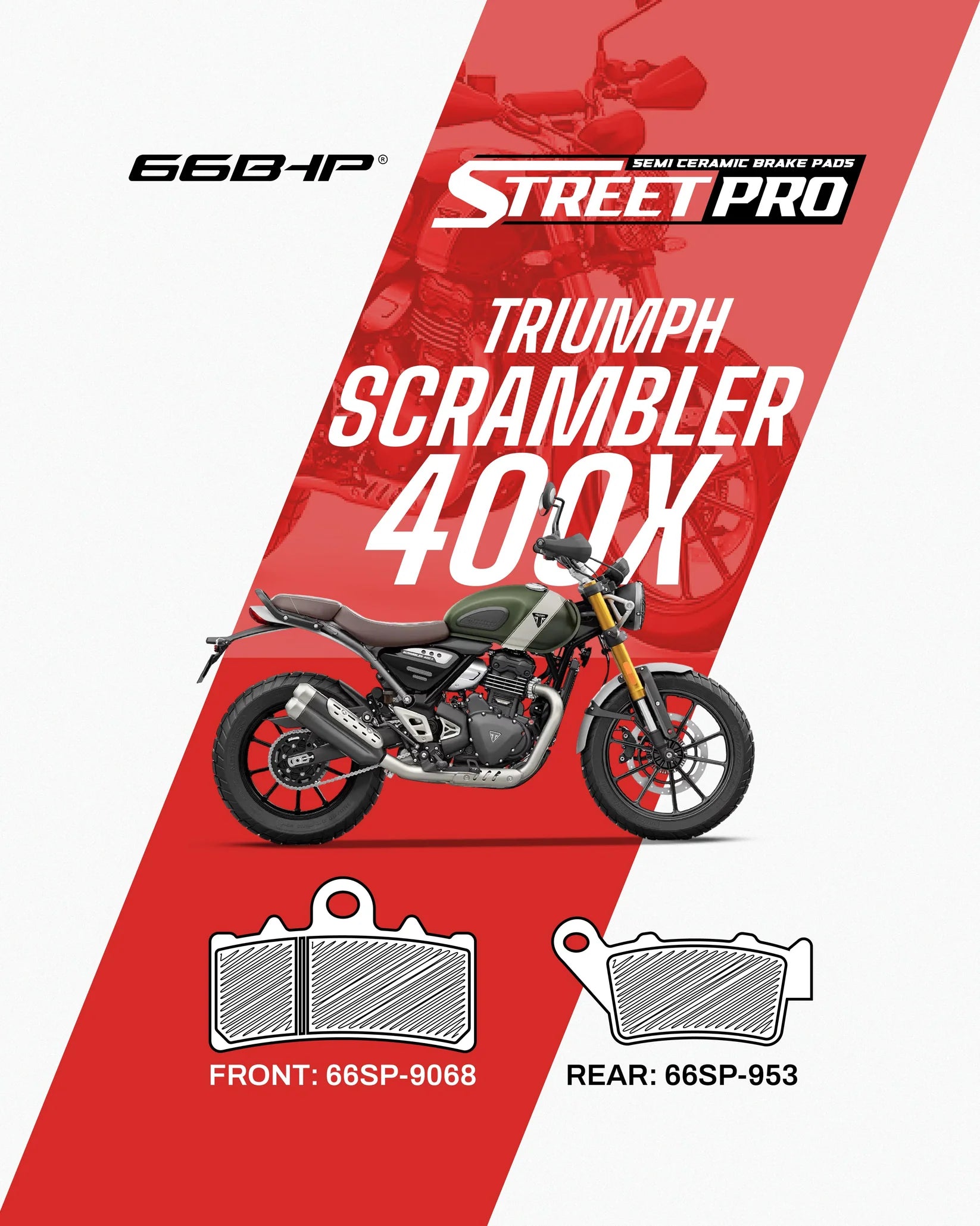 STREET PRO SEMI CERAMIC BRAKE PADS | TRIUMPH SCRAMBLER 400