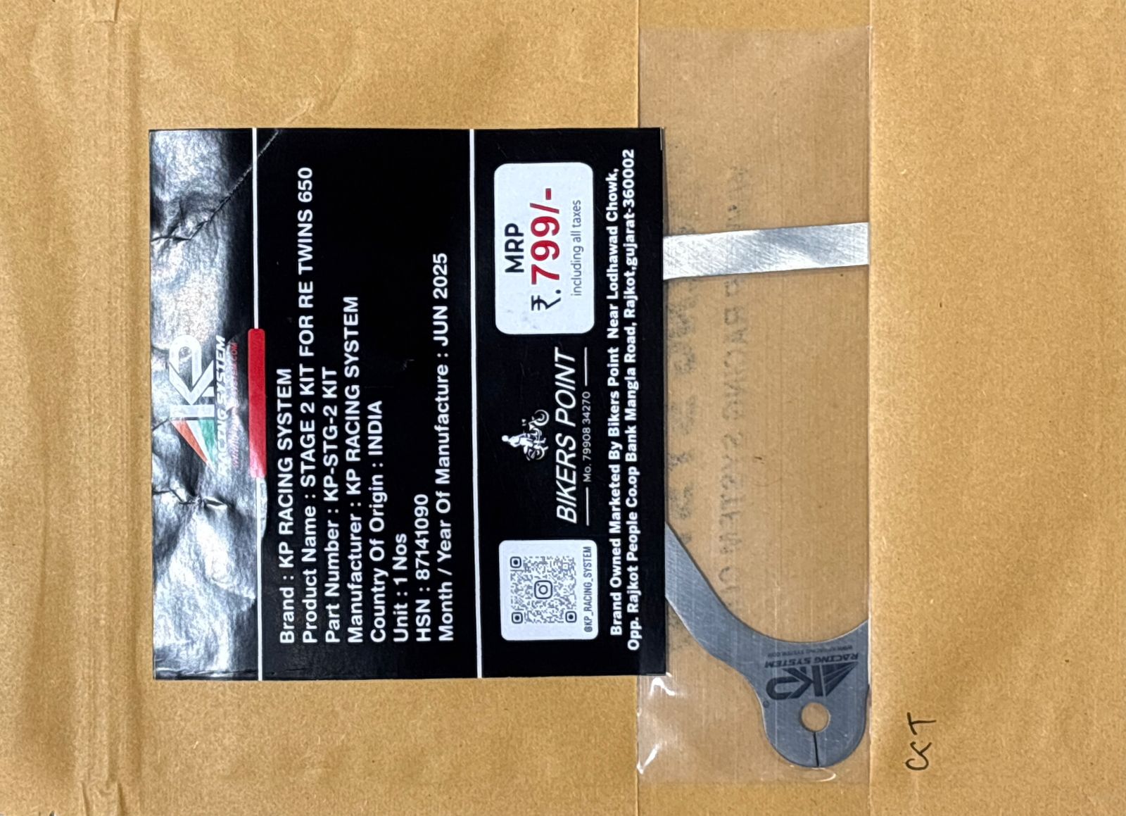 KP RACING STAGE 2 PLATE | RE INTERCEPTOR / CONTINENTAL GT 650