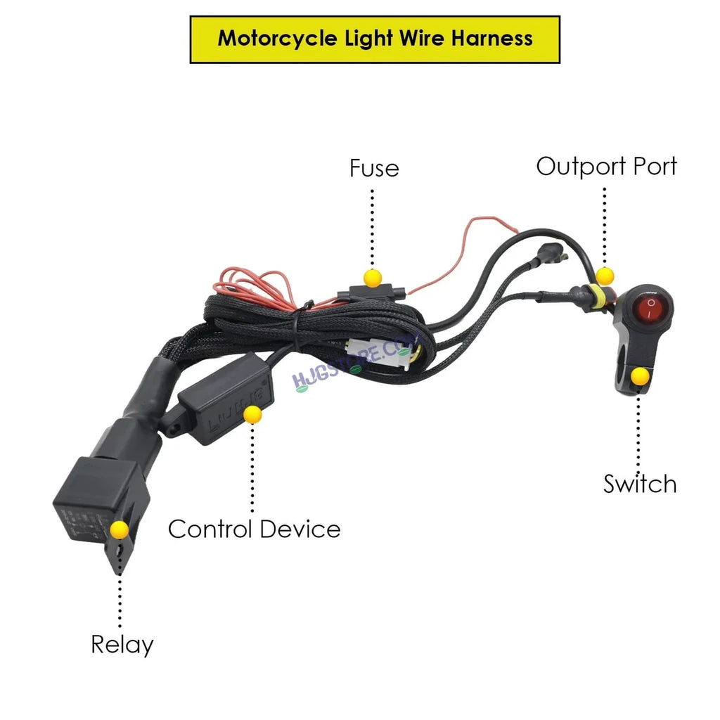 HJG 6 LED 120W ROUND CREE FOGLIGHT FOGLAMP WITH YELLOW COVER 120W 6 LED HJG 120W 5 LED CAR ACCESSORIES LED HEADLIGHTS LIGHTS LED FOG LIGHTS FOR MOTORCYCLE CAR SUV LIGHTS, SET OF 2 WITH WIRING HARNESS KIT HJG 6 LED ROUND 120W