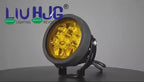 HJG NEW 7 LED 140W FOGLIGHT FOGLAMP WITH YELLOW COVER 140W 7 LED HJG 140W 7 LED CAR ACCESSORIES LED HEADLIGHTS LIGHTS LED FOG LIGHTS FOR MOTORCYCLE LIGHTS, SET OF 2 WITH WIRING HARNESS KIT